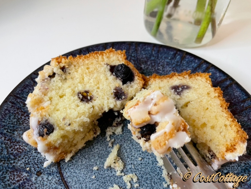 A bite of Lemon Blueberry Loaf | Costco Item 1719747