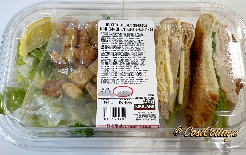 Costco Deli's Roasted Chicken Croissant Sandwich w/ Salad